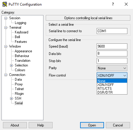 PuTTY تنظیمات